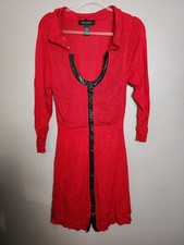 Ashley Stewart Women's Red Knit Sweater Dress Size 12