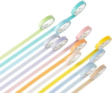 YUBBAEX Skinny Washi Tape Set 12 Rolls Rainbow Color Masking Decorative Tapes
