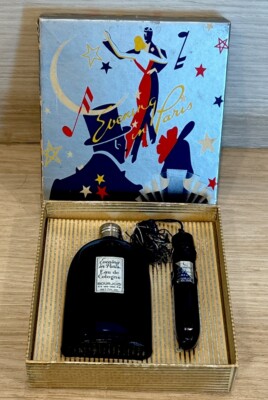Vintage Bourjois Evening in Paris Perfume Cologne Cobalt Blue Bottles Boxed Set