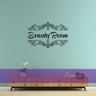 PERSONALISED NAME beauty room salon wedding damask swirls wall art sticker decal