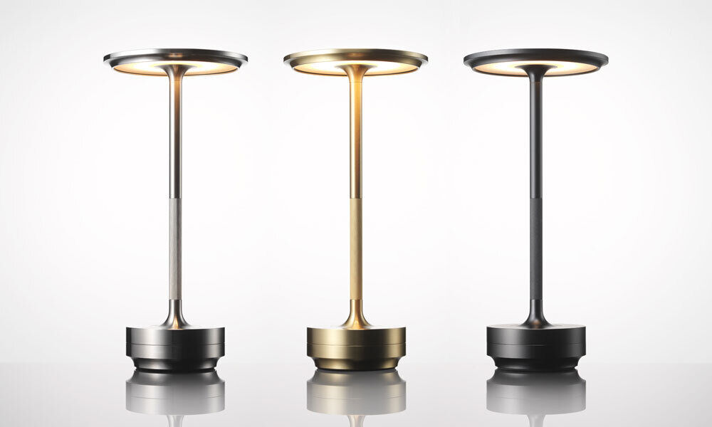 Ambientec LED Table Lamp Turn Aluminium Black Brass Ambientec LED Table Lamp Turn Aluminium Black Brass