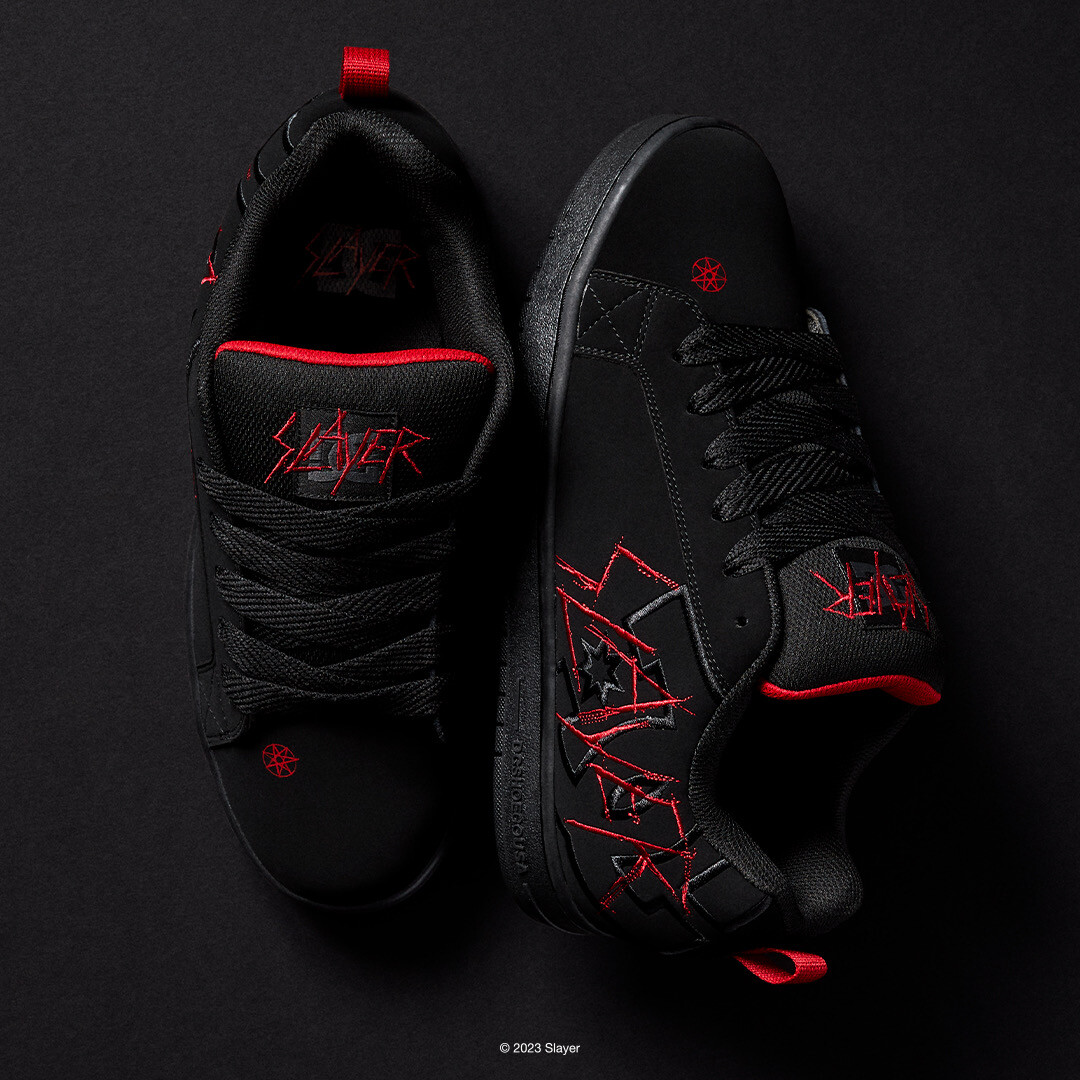 DC Shoes スレイヤー スニーカー 黒 赤　26.5 SLAYER X DC SHOES COURT GRAFFIK BLACK & RED TRAINERS (UK 8