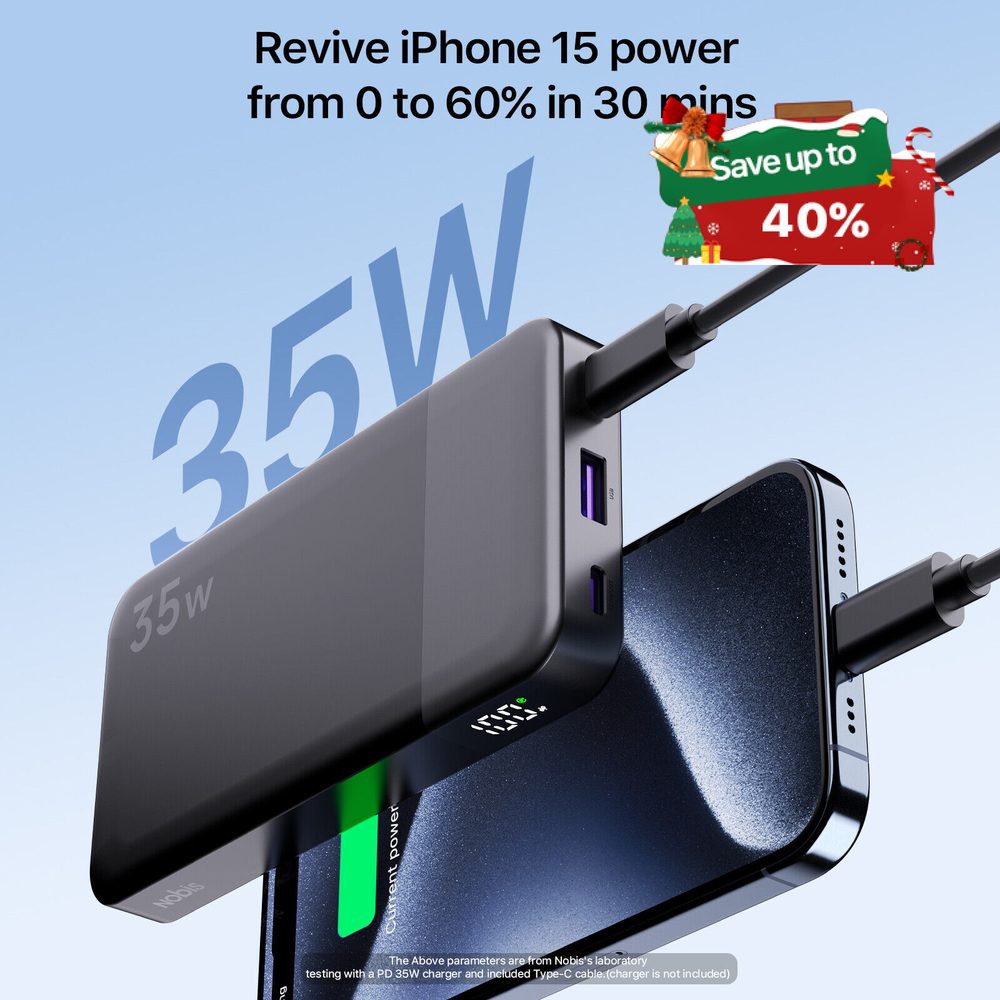 Power Bank 10000mAh 35W Portable Charging External Battery For samsung galaxy