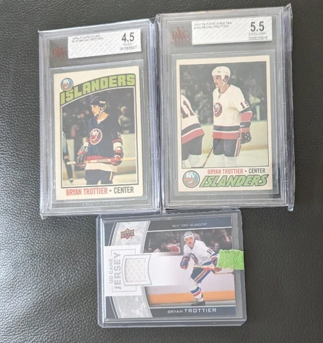 Bryan Trottier 1976-77 OPC #115 rookie 1977-78 2nd yr BVG Beckett 4.5 jersey