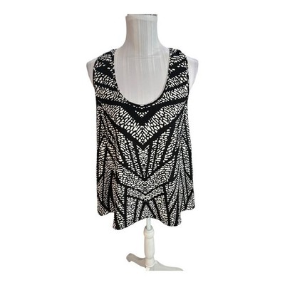Three Eighty Two Black Patterned Tank Shell Size L