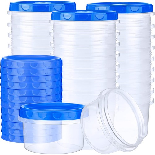 36 Pack 8 oz/ 250 ml Freezer Containers with Lids Plastic Twist Top Deli Jars