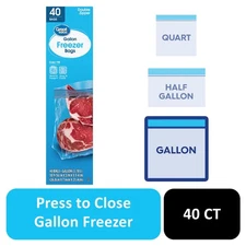 Freezer Guard Double Zipper Freezer Bags, Gallon