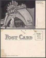NEW YORK Coney Island Entrance to Dreamland  VINTAGE POSTCARD