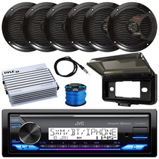 JVC KD-X38MBS Single DIN Bluetooth Receiver, 6x 6.5" 150W Speakers, Amp, Antenna