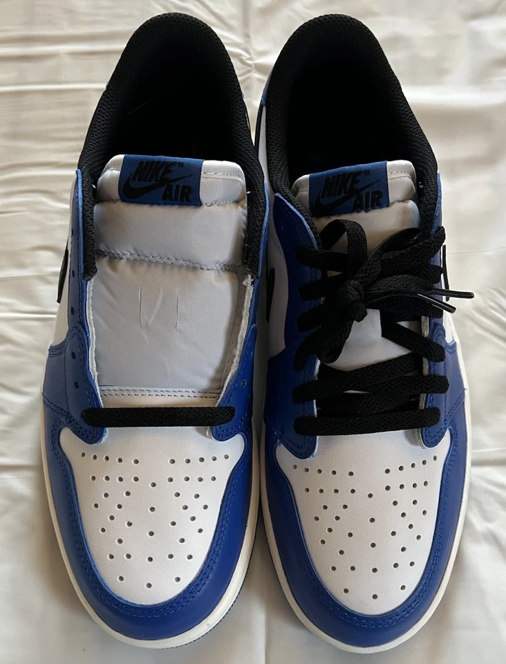 Nike Air Jordan 1 ретро оригинальный низкий (Game Royal) мужской размер 9 кроссовки CZ0790-140 BNIB - Изображение 4 из 4