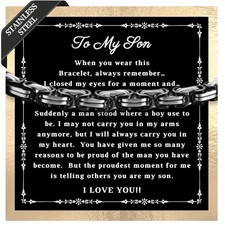 To My Son Bracelet From Mom, Dad, Forever Linked Bracelet, Graduation Gift Fo...