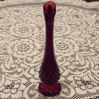 Vintage Ruby Red  Fenton Swung Glass Bud Vase 9.50”