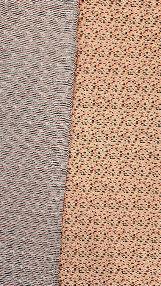 Poliéster tejido doble tejido vintage años 70 naranja grueso 2 yardas 74 pulgadas x 62 pulgadas Foto 4 de 4