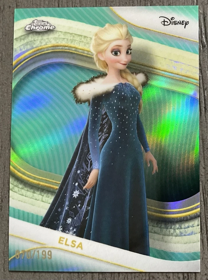 Коллекционные бейсбольные карточки 2025 Topps Chrome Disney Elsa 70/199 Aqua Refractor - Изображение 2 из 4