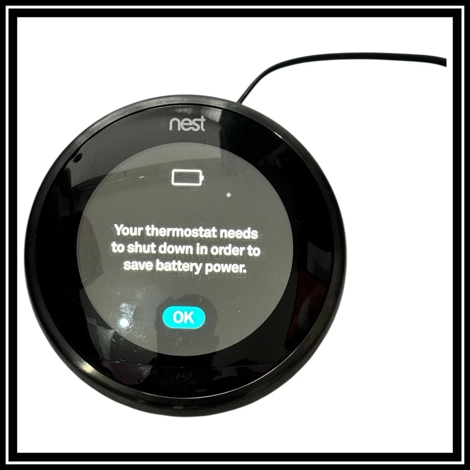 Nest Thermostat 3rd Generation Learning Display Only Black (A162) NO POWER CABLE - Image 2 of 4