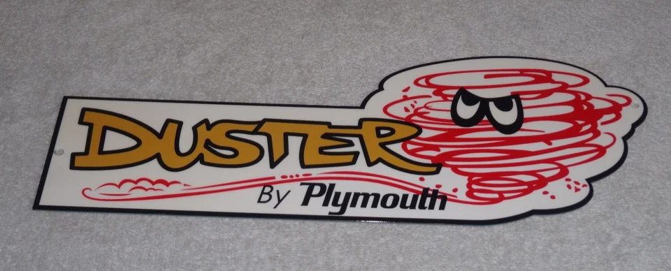 VINTAGE PLYMOUTH DUSTER TORNADO TAZ COYOTE 14" METAL CAR TRUCK GASOLINE OIL SIGN - Image 3 of 4