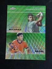 Carlos Alacaraz / Rafael Nadal 2023 Leaf Metal Dual Green /5 RC