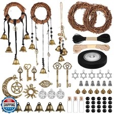 62 Pcs Witch Bells DIY Kit for Door Knob for Protection Witch Bel