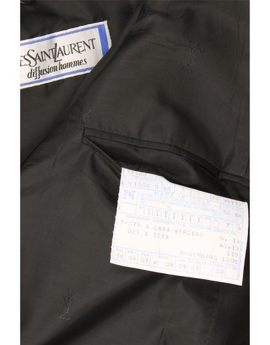 YVES SAINT LAURENT Mens Blazer Jacket IT 50 Large Navy Blue Striped DD71 - Picture 3 of 3
