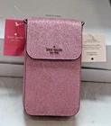 Kate Spade Lola Rose Pink Glitter Cellphone Flap Crossbody NWT MSRP $159