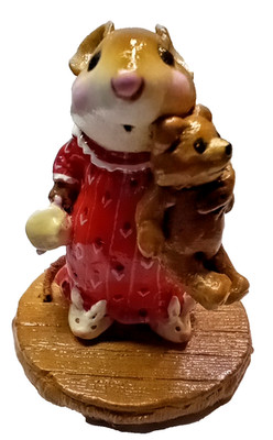 Wee Forest Folk MOUSEY'S BUNNY SLIPPERS RED NIGHTGOWN WFF Box