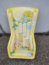 Vintage  1960s 1970s Baby Seat Yellow Floral plastic