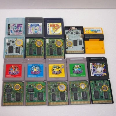 Gameboy Pokemon 9 Lot Red Blue Green Yellow Gold Silver Crystal CardGB Pinball - Image 1 of 4