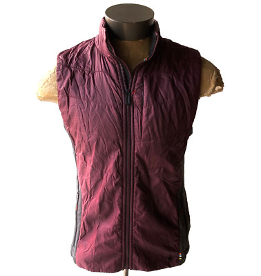 Smartwool Men's Smartloft Maroon&Grey Nylon/Merino Wool Full-Zip Vest ~ Size M