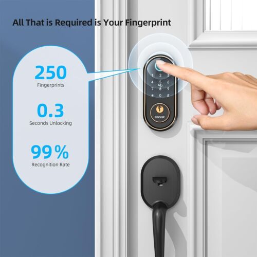 Cerradura de puerta inteligente SMONET WiFi huella digital entrada sin llave teclado digital cerrojo - Imagen 76 de 86
