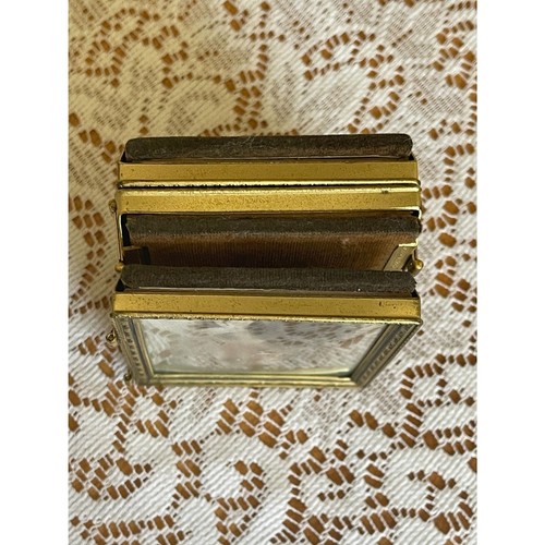 Vintage Brass Travel Foldable Child Teen Adult Photo Curved Glass Picture Frame - Picture 9 of 16