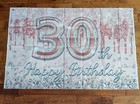 Happy 30th Birthday Backdrop Background Banner Thirty Pink Diamonds 39"X60" New