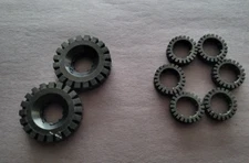Vintage LEGO Tire Parts Lot Of 8 - 2 Big, 6 Small