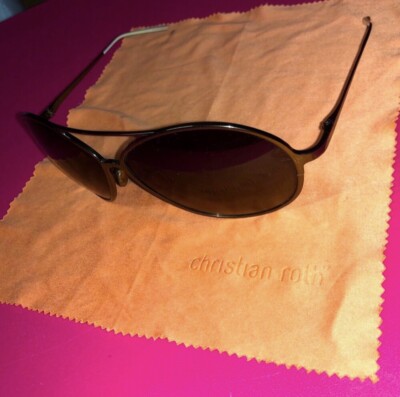 小物 Christian roth Design sunglasses Christian Roth Titanium Sunglasses Brown Unisex Handmade