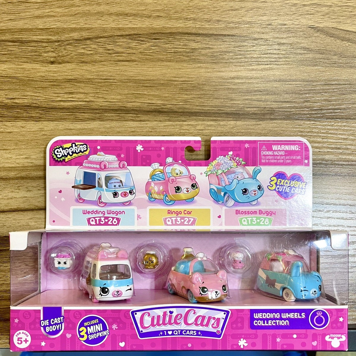 Shopkins Cutie Cars Wedding Wheels Collection Series QT3-26,27,28  Die-cast New