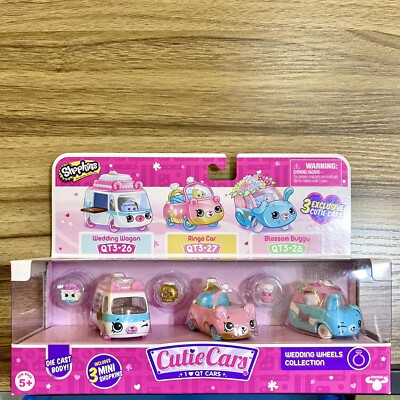 Shopkins Cutie Cars Wedding Wheels Collection Series QT3-26,27,28  Die-cast New