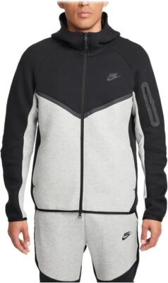 Nike Tech Fleece Windrunner Hoodie Black Dark Grey Heather