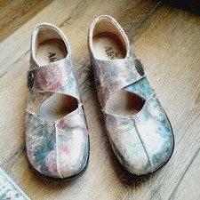 ALEGRIA by PG Lite Comfort Metallic Flat Clog Nurse Work Walking Shoes sz: EU38