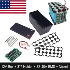 12V 3S 7P 40A BMS Li-ion Battery Pack Kits DIY Case Holder for 18650 Power Wall