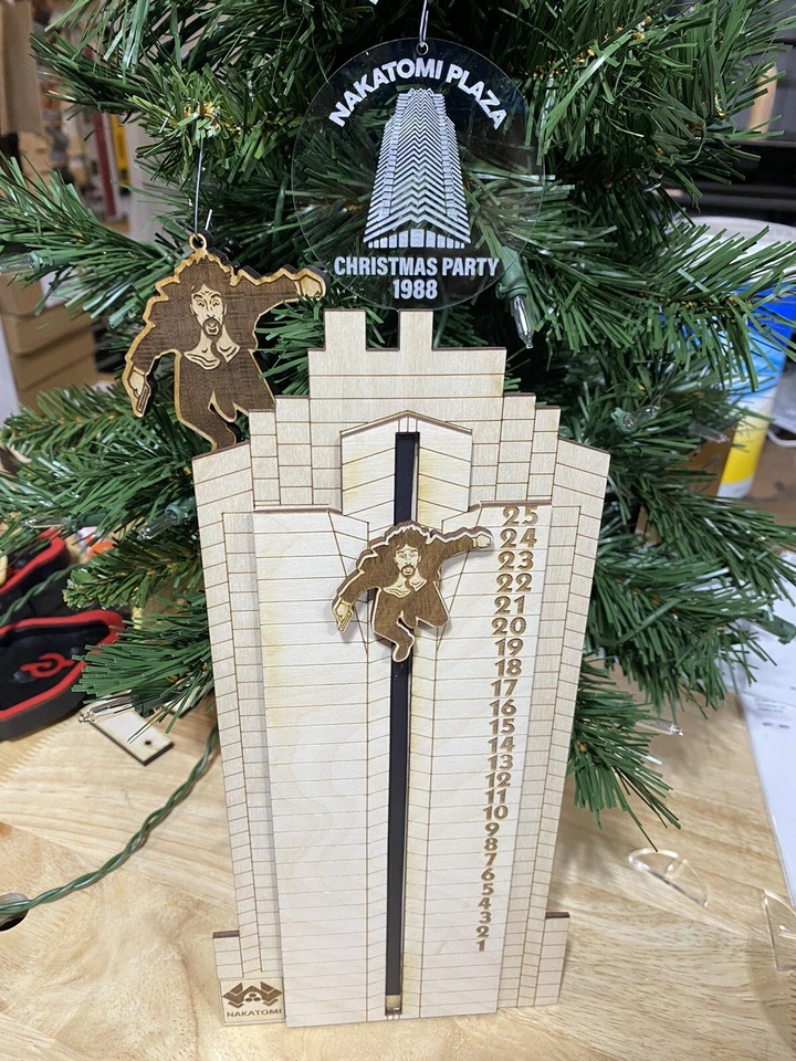 Hans Gruber Falling off Nakatomi Plaza Advent Calendar INCLUDES 2x 3” ORNAMENTS - Image 2 of 4