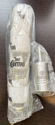Jose Cuervo Plastic Shot Glass X6 + TinCup Whiskey Drink Funnel BUNDLE