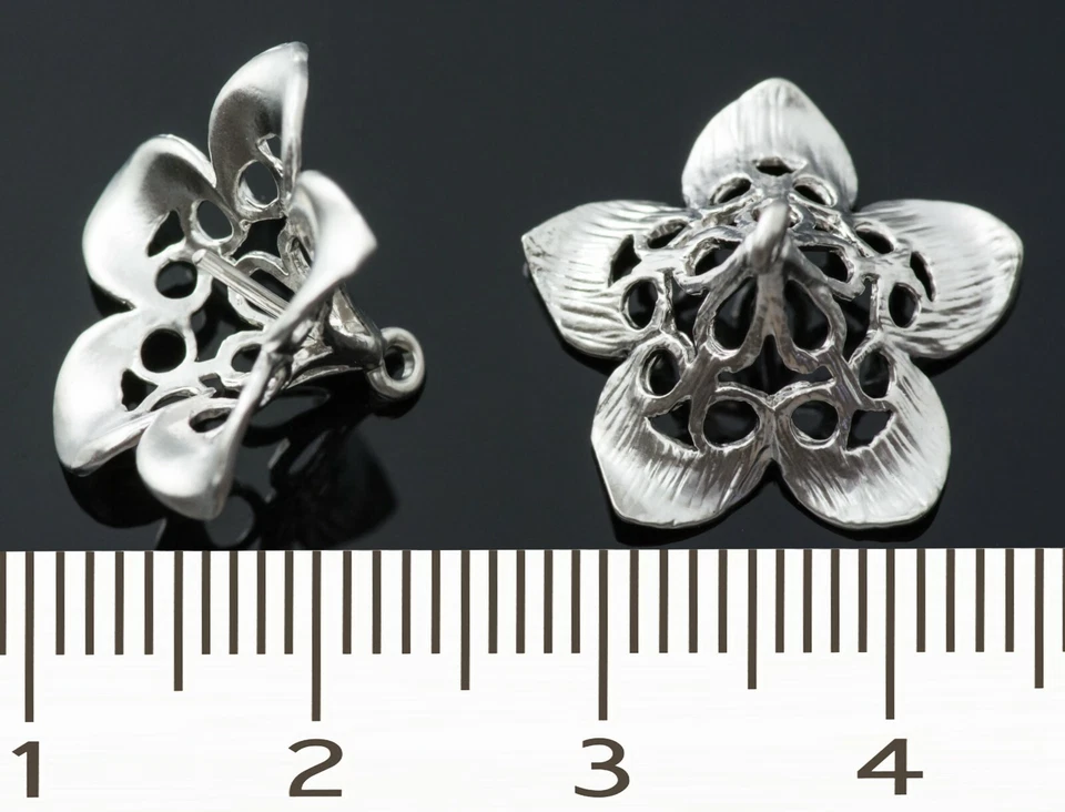 Top Qualität: hochwertige Perlenkappen Messing Blume Engel matt platinum - 16mm - Bild 4 von 4