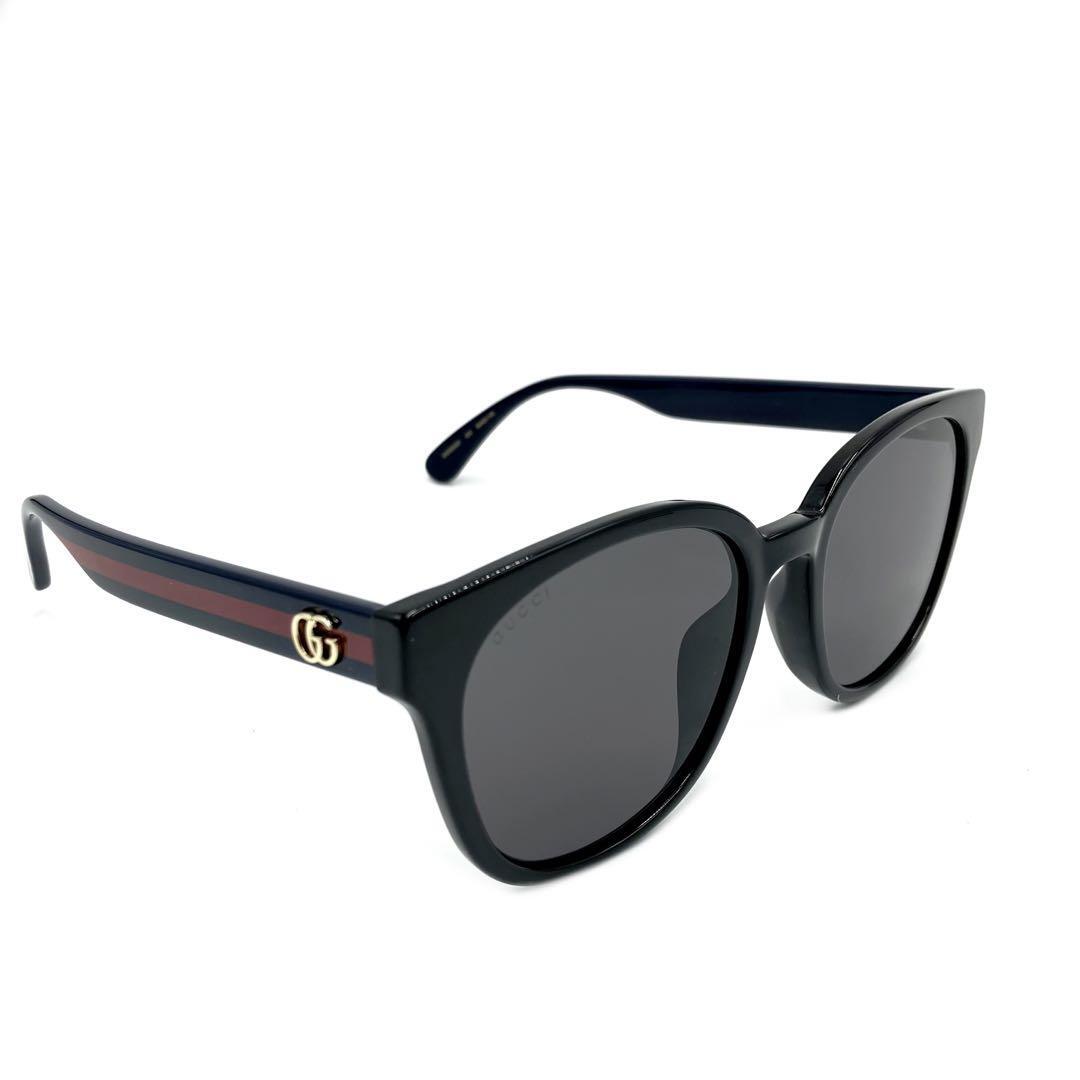 サングラス Gucci Sunglasses GG0855SK 002 Black Acetate Gucci Sunglasses Asian Fit GG0855SK-002 Black Lenses Gray