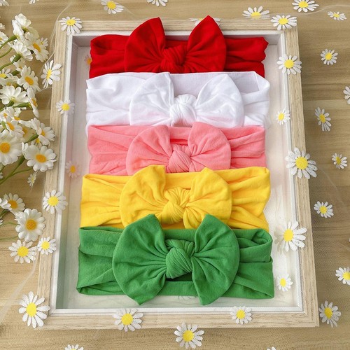3pcs Baby Bowknot Hairband Broadside Headband Kids Girls Boutique Elastic Protec