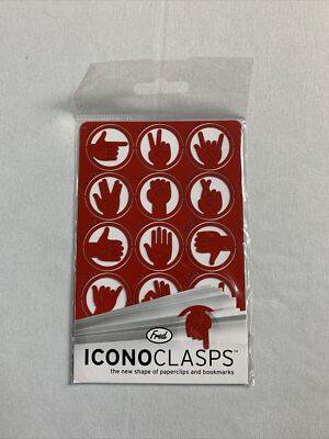 Freds Icono Clasps Paperclips And Book Marks Pack Of 15 Red
