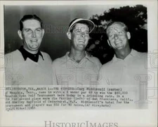 1953 Press Photo Golfers Cary Middlecoff, Jim Farrier, Shelley Mayfield, Houston