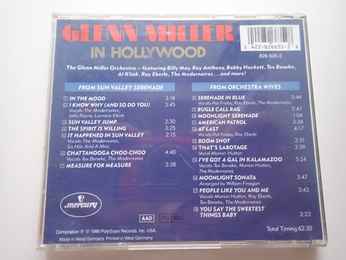 GLENN MILLER IN HOLLYWOOD/MUISIC FOR FILMS 1986 - Picture 2 of 2