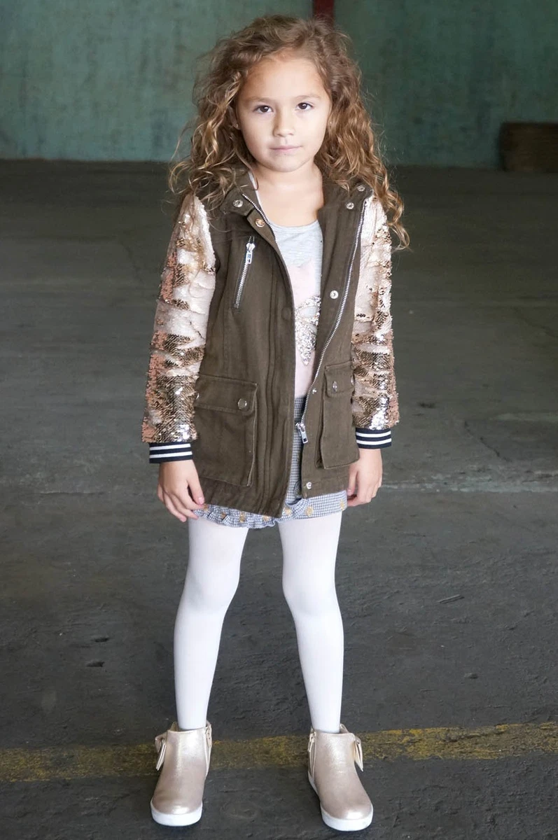 NEW Girls Hannah Banana Sequin Sleeve Hooded Jacket Size 4y eBay