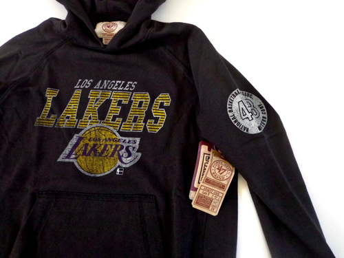 Los Angeles Lakers Sweater Youth 47 Brand Basketball Hoodie Youth Kids Small - Picture 2 of 6
