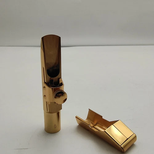 Neu Saxophon Metall Mundstück Messing vergoldet #56789 für Altsopran Tenorsax - Bild 6 von 31