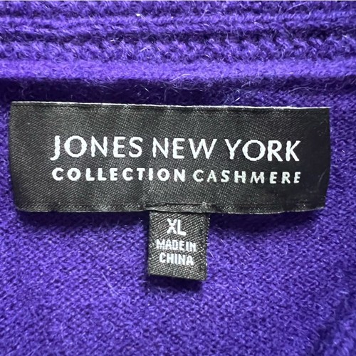 NWT Jones New York 100% Cashmere Purple Cowl Neck Sweater Women's size XL - Picture 3 of 9